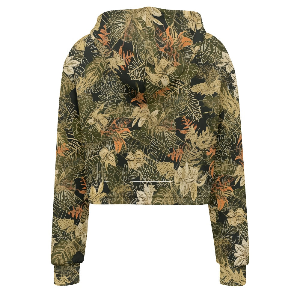 Women's midriff-baring sweatshirt - Tropical Island