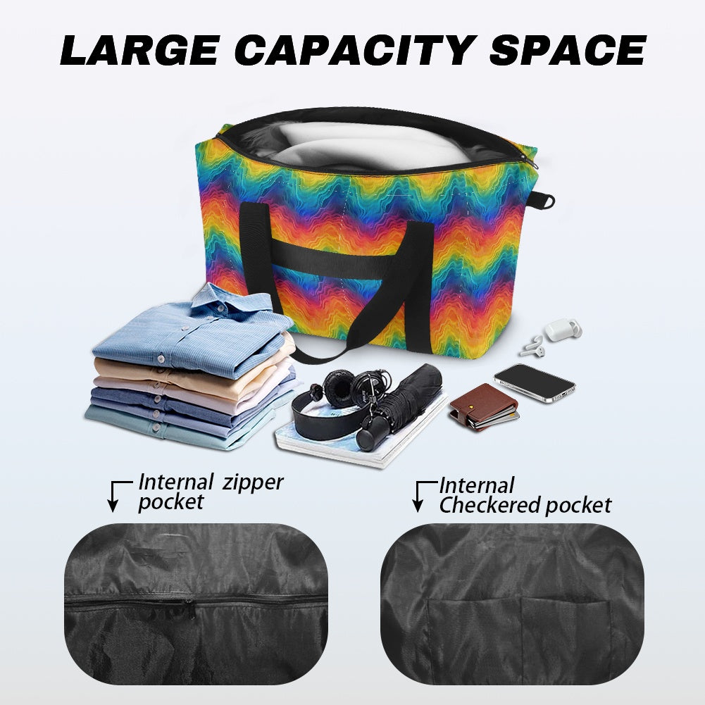 Rainbow Wavy Lines Lightweight luggage