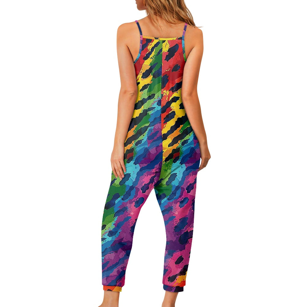 LGBTQ Animal Print Pride Rompers - Exclusive One-of-a-Kind Luxury Romper - Limited Edition, Ethically Made, and Stylishly Comfortable