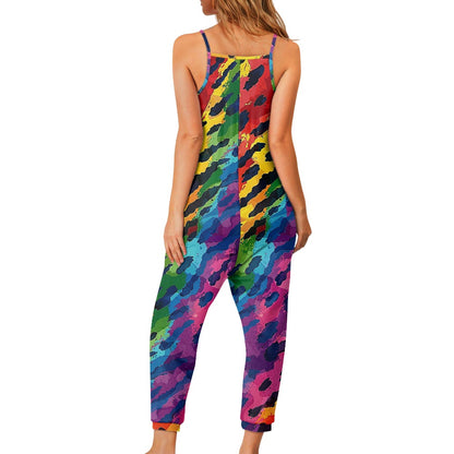 LGBTQ Animal Print Pride Rompers - Exclusive One-of-a-Kind Luxury Romper - Limited Edition, Ethically Made, and Stylishly Comfortable