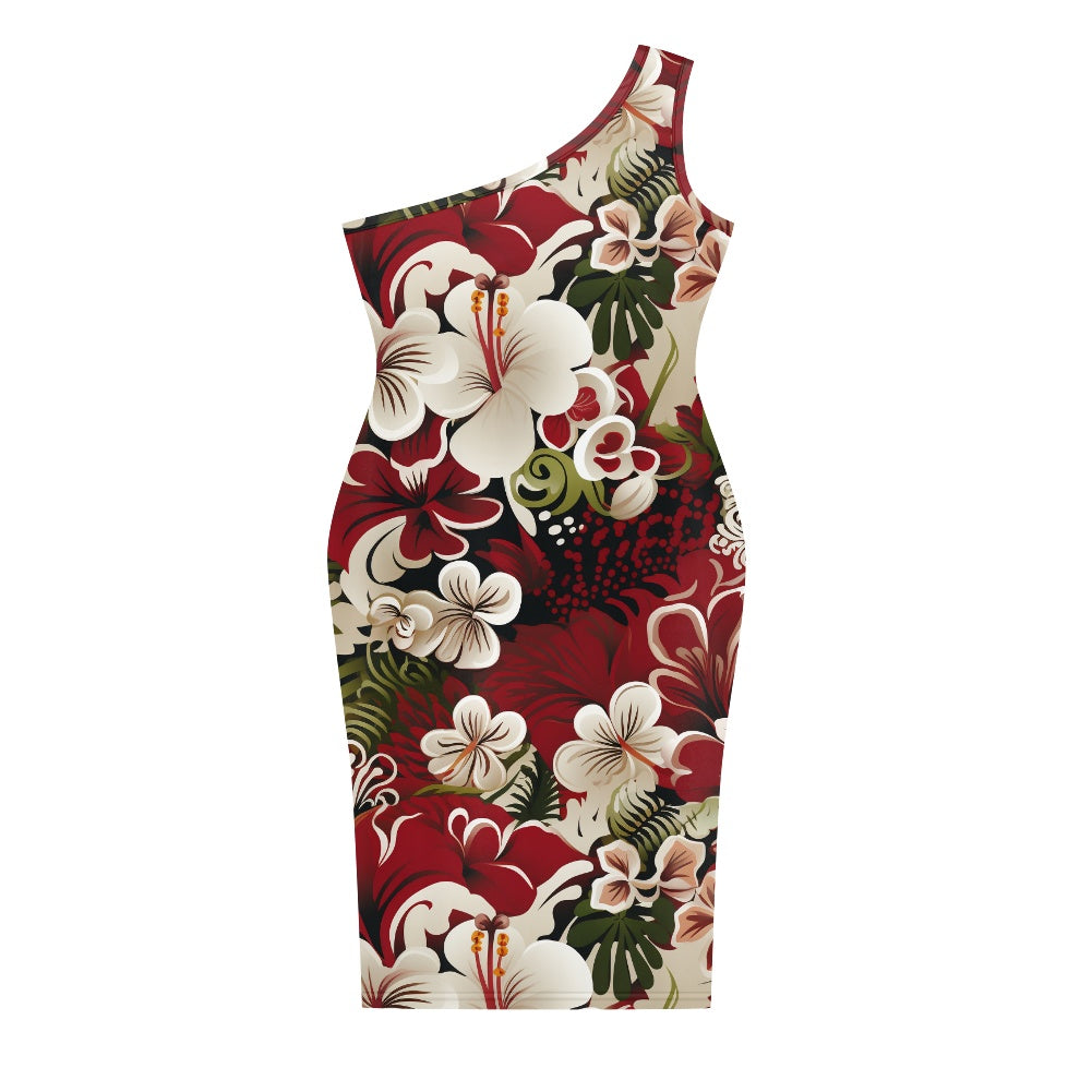 Discover Elegance: Luxtrini's One-Shoulder Slim Dress - Floral