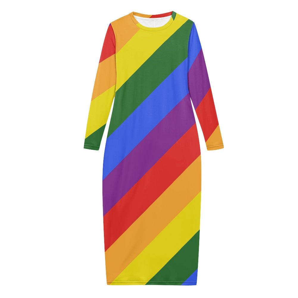 Rainbow Women's long-sleeved dress (extended) white