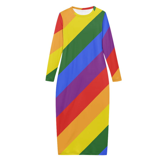 Rainbow Women's long-sleeved dress (extended) white