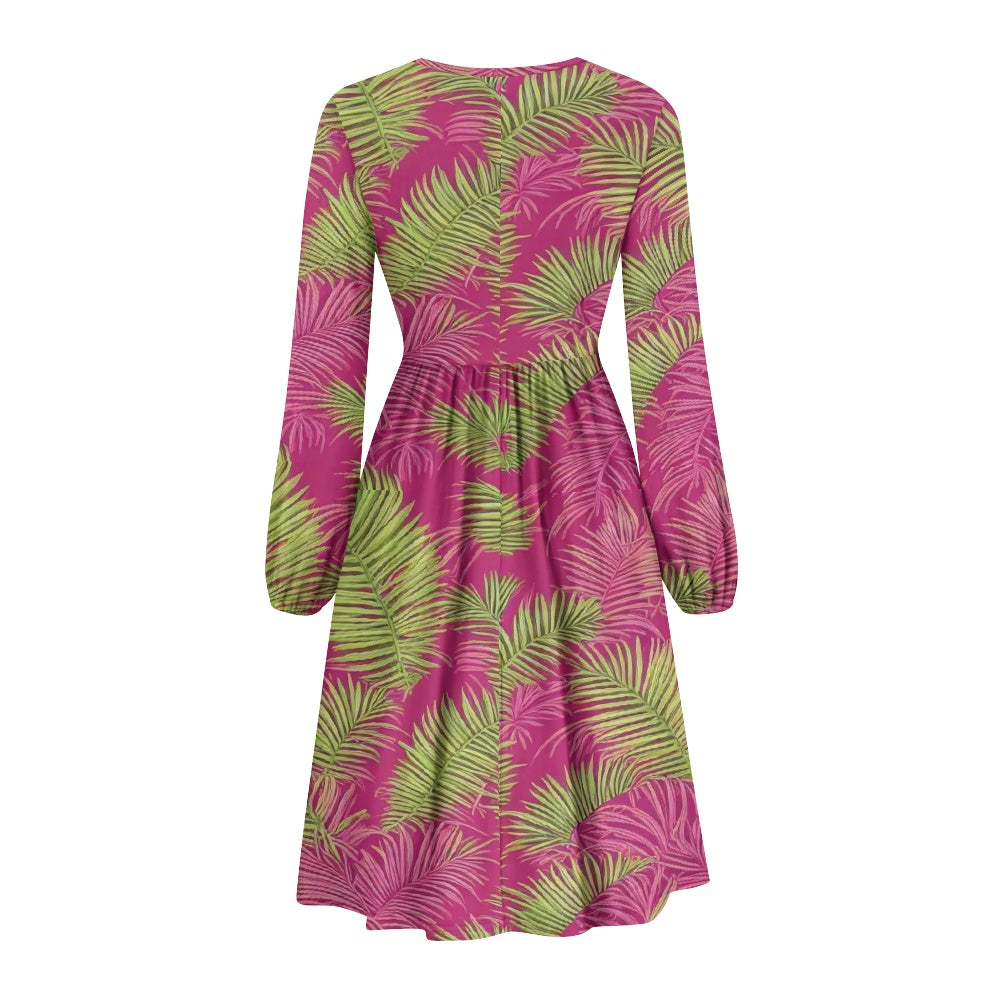 Women's Long Sleeve Button Dress with Pockets