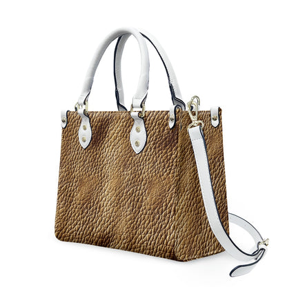 Golden Grain: Timeless Brown Leather for Women Women's PU Leather Twill Handbag