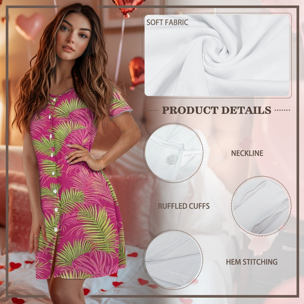 🌴Tropical Whisper Nightdress – Your Escape in a Dress