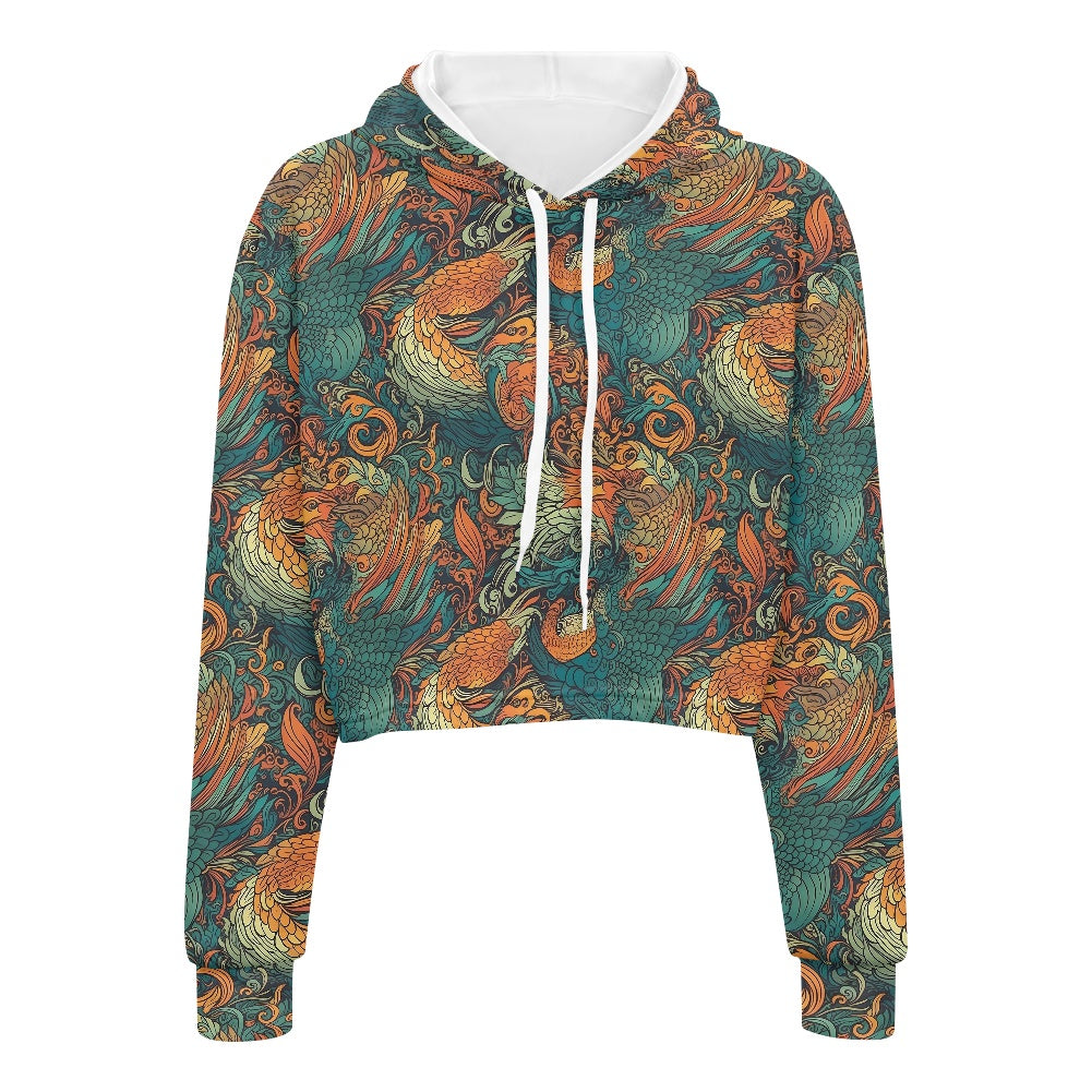 Women's midriff-baring sweatshirt - Chinese white