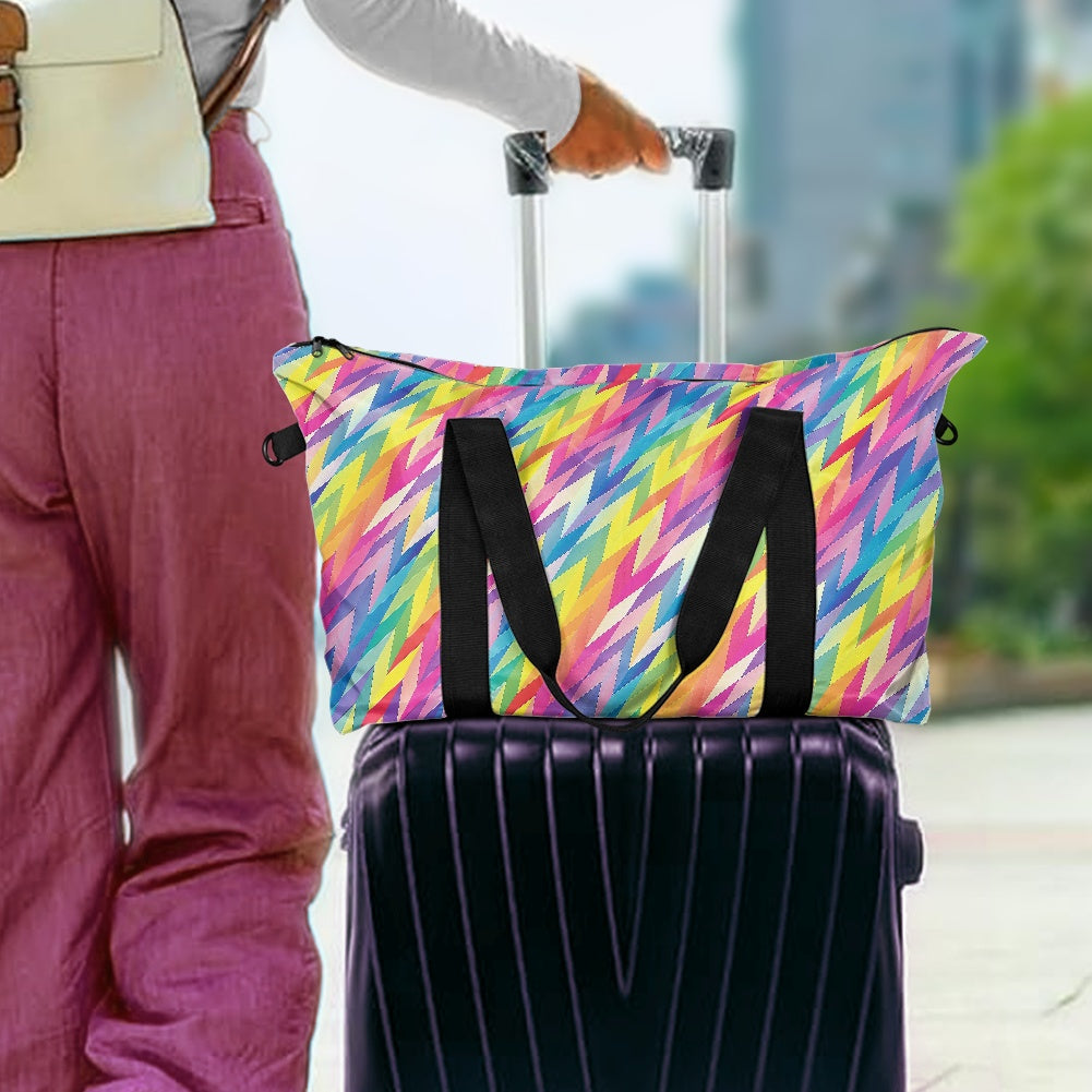 Geometric Chevrons Rainbow Lightweight luggage