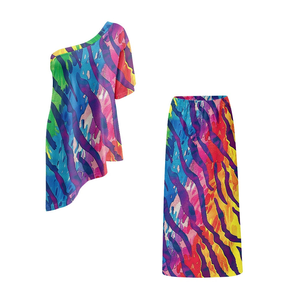 Elegant Off-Shoulder Two-Piece Dress for Women