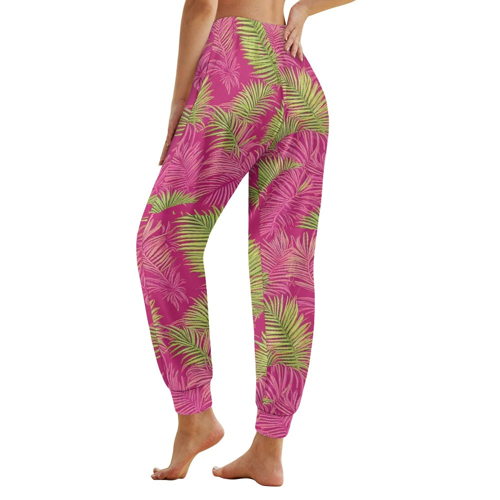 🌴Palm Bliss Women's Pajama Pants – Luxe Lounge with a Bold Twist