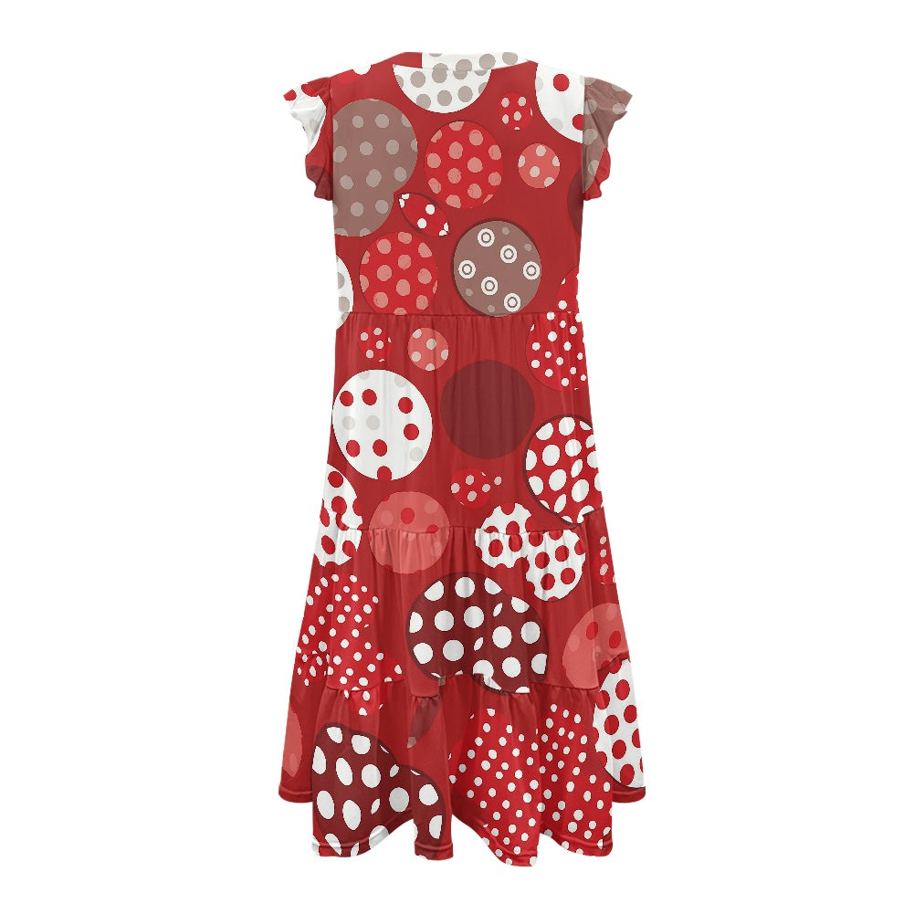 Women's V-neck pocket waist patchwork dress