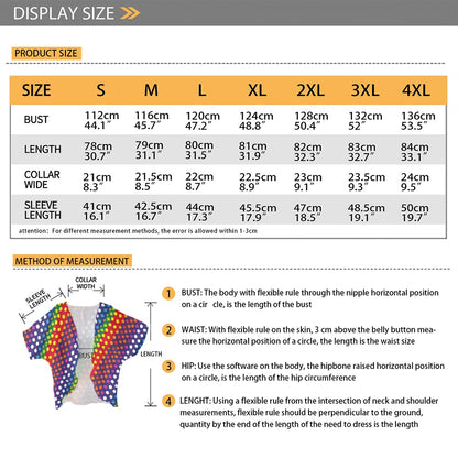 LGBTQ-Friendly Rainbow Polka Dot Women's Cardigan Chiffon Shirt by Luxtrini