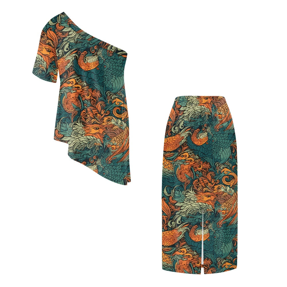 Elegant Off-Shoulder Two-Piece Dress for Women