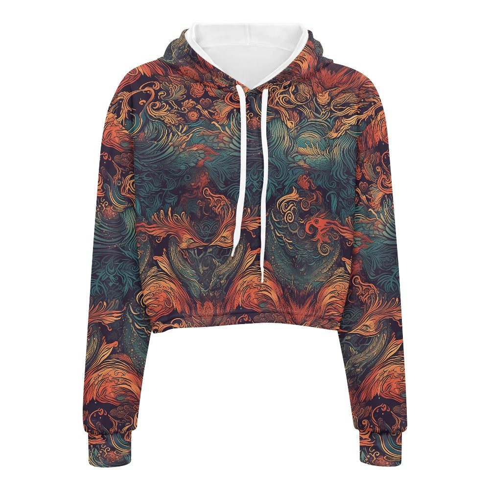 Women's midriff-baring sweatshirt - Chinese white