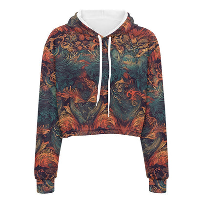 Women's midriff-baring sweatshirt - Chinese white