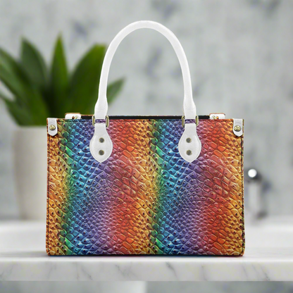 Unique Ostrich Rainbow Pride Women's PU Leather Twill Handbag