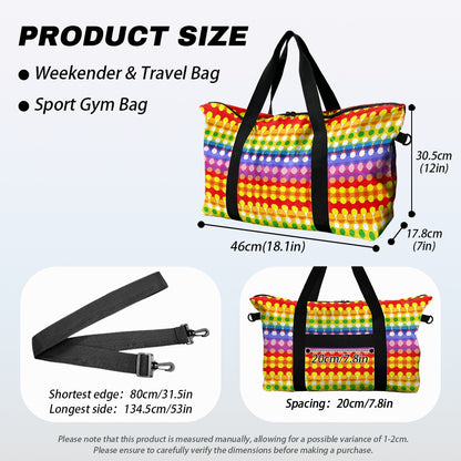 Polka Dots on Rainbow Stripes Lightweight luggage