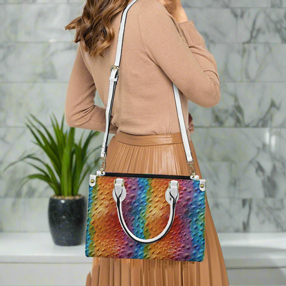 Unique Ostrich Rainbow Pride Women's PU Leather Twill Handbag