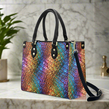 Alligator Rainbow Pride Women's PU leather twill handbag