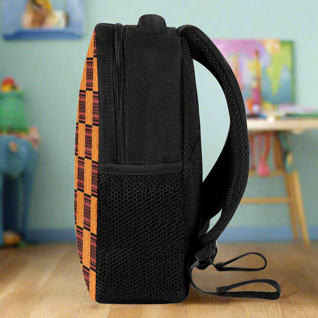 Black and Orange Tribal Design -  12 Inch Toddler Felt Backpack