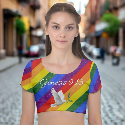 Rainbow Velvet Short Sleeve Crop Top Gen 9:13