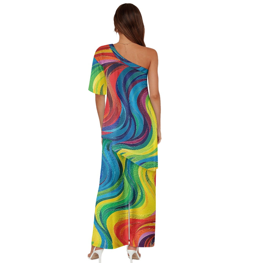 Elegant Off-Shoulder Two-Piece Dress for Women