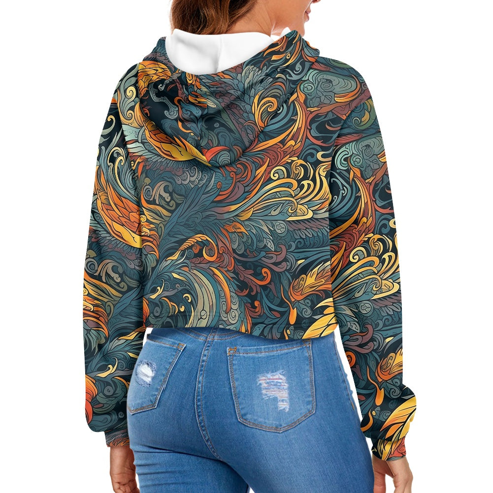 Women's midriff-baring sweatshirt - Chinese