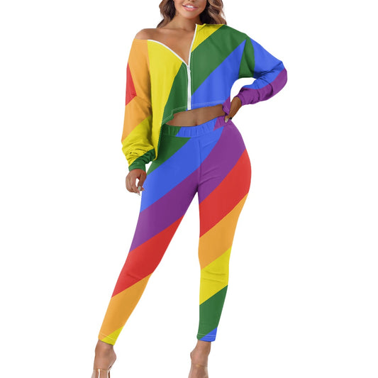 Rainbow Women's long sleeve suit white