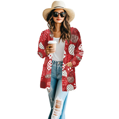 Long-sleeved cardigan jacket white