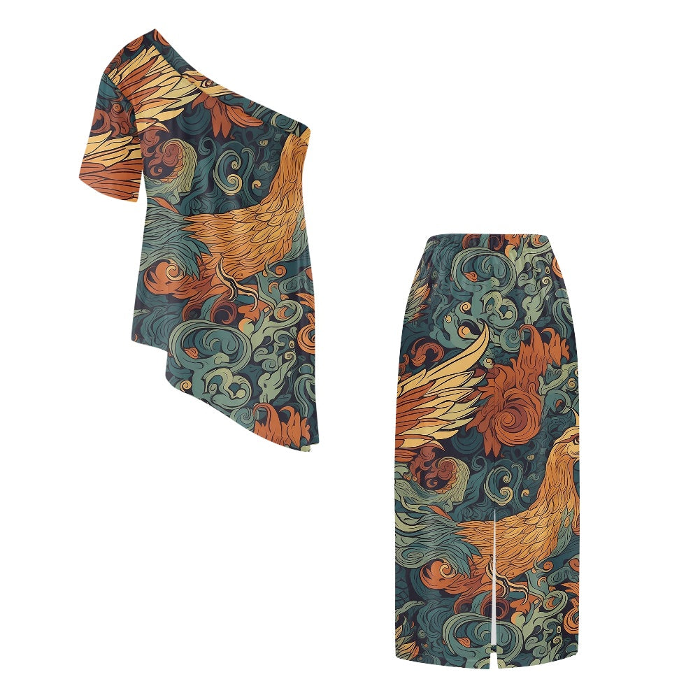 Elegant Off-Shoulder Two-Piece Dress for Women