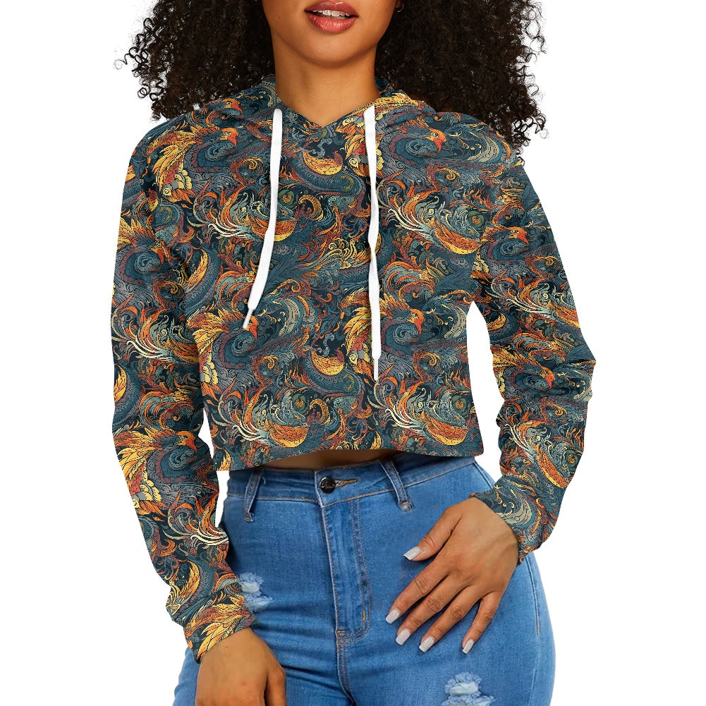 Women's midriff-baring sweatshirt - Chinese