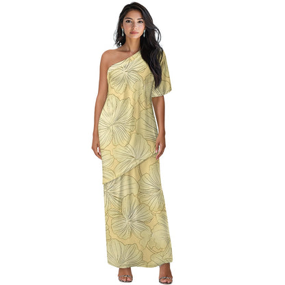 Elegant Off-Shoulder Two-Piece Dress for Women white