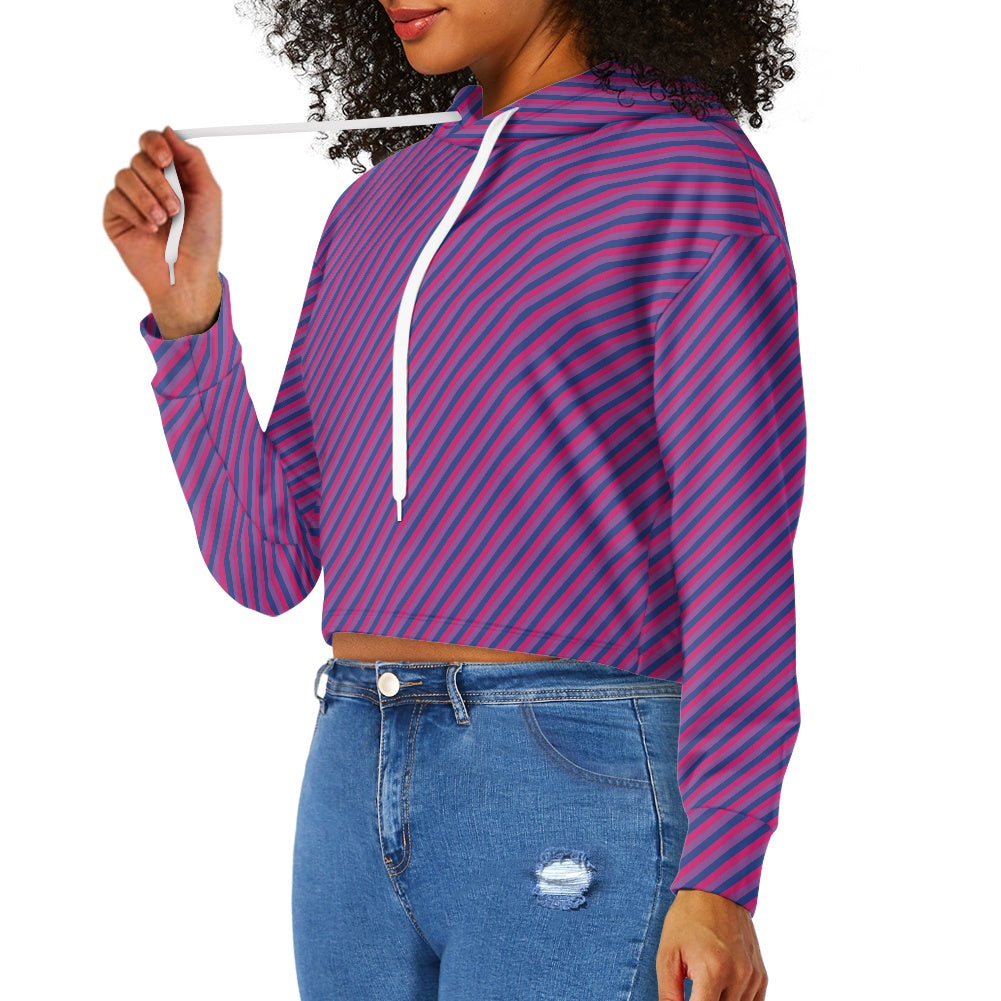 Women's midriff-baring sweatshirt - Bi Stripes