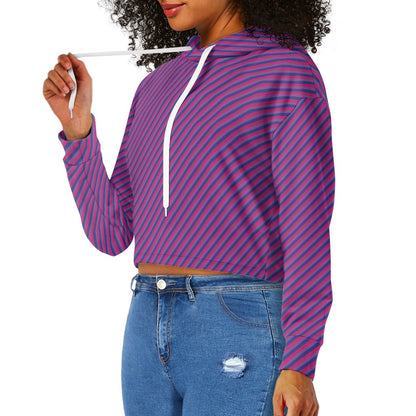 Women's midriff-baring sweatshirt - Bi Stripes