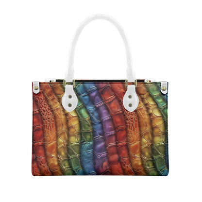 Alligator Rainbow Pride Women's PU leather twill handbag