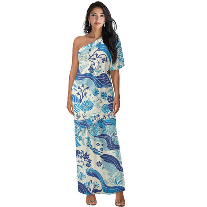 Elegant Off-Shoulder Two-Piece Dress for Women white