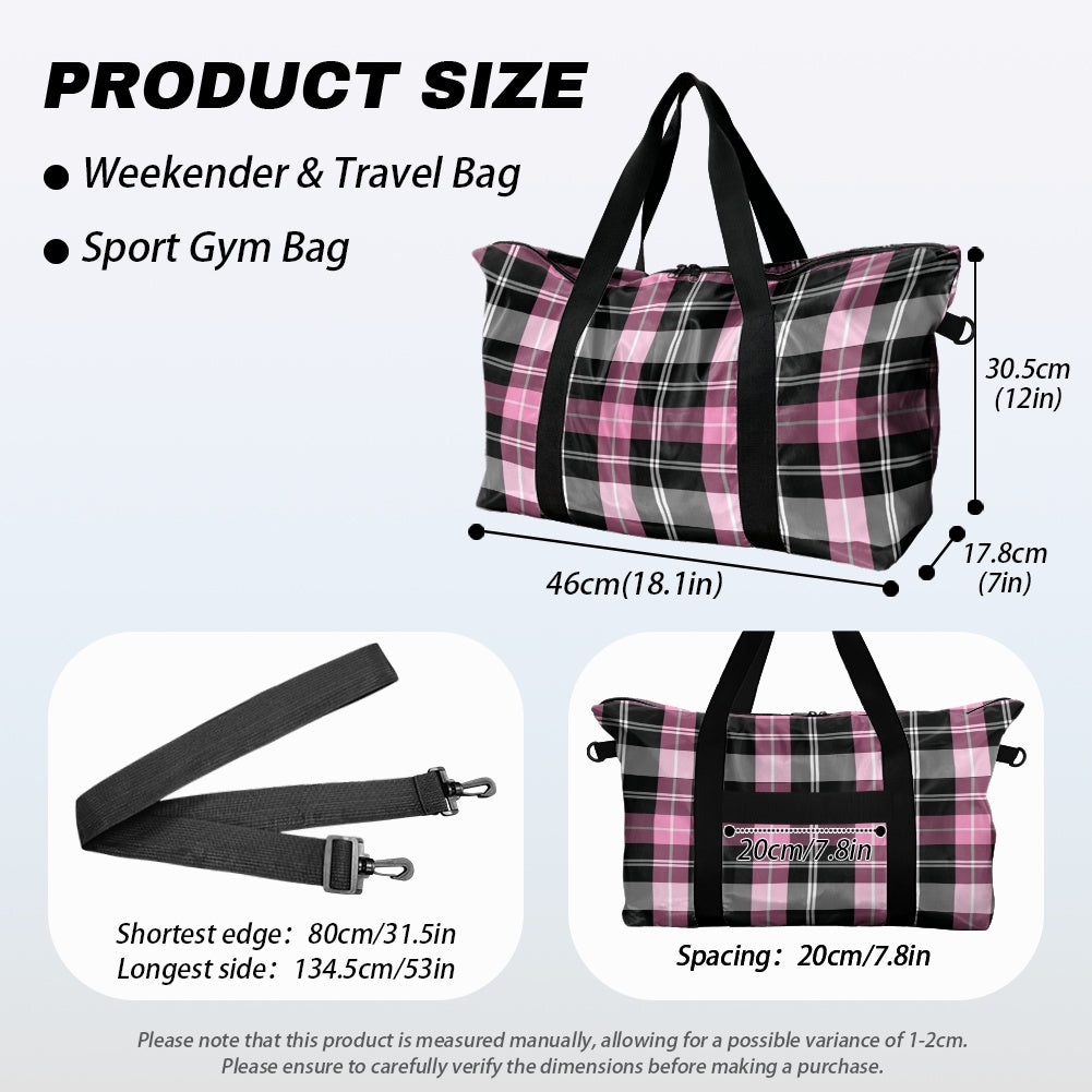 Pink plaid Lightweight luggage