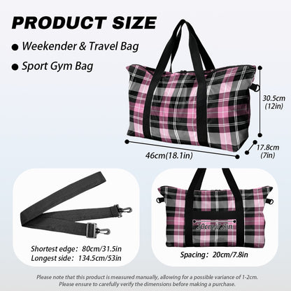 Pink plaid Lightweight luggage