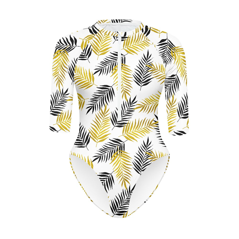 Deep V Swimsuit white