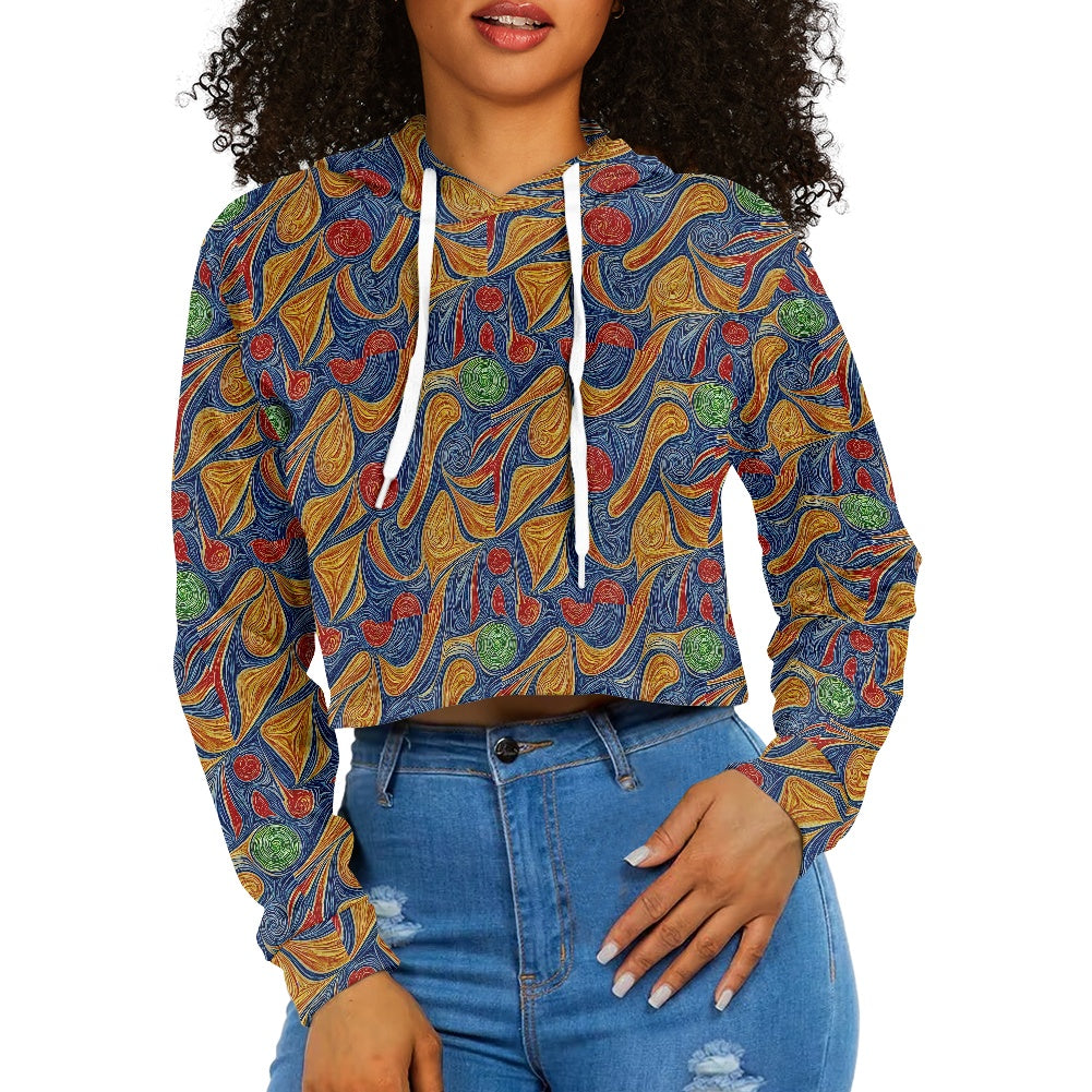 Women's midriff-baring sweatshirt - Abstract