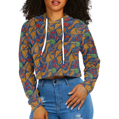 Women's midriff-baring sweatshirt - Abstract