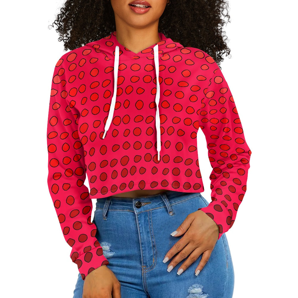 Women's midriff-baring sweatshirt - Dots abstract