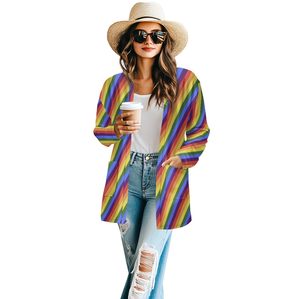 Long-sleeved cardigan jacket white