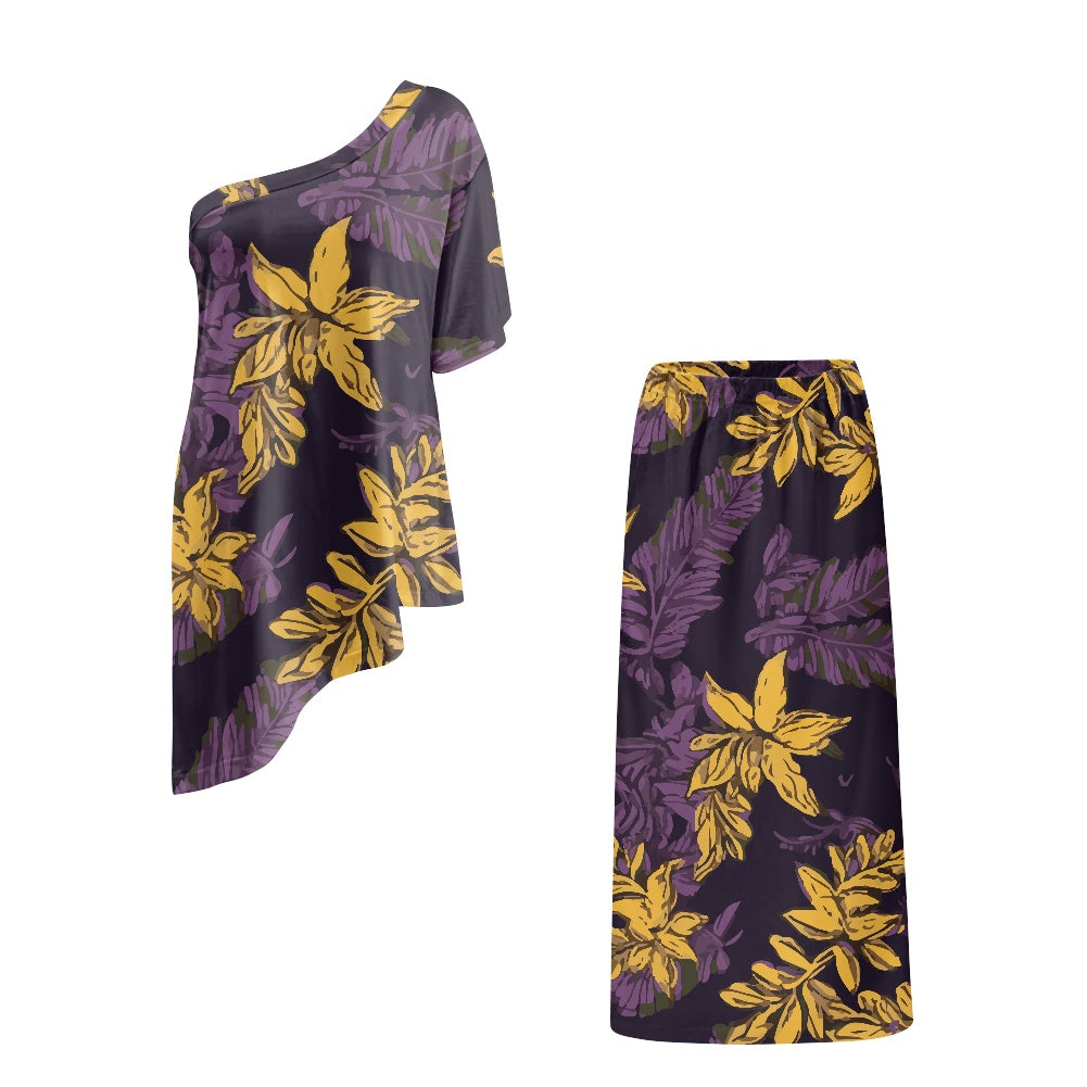 Elegant Off-Shoulder Two-Piece Dress for Women