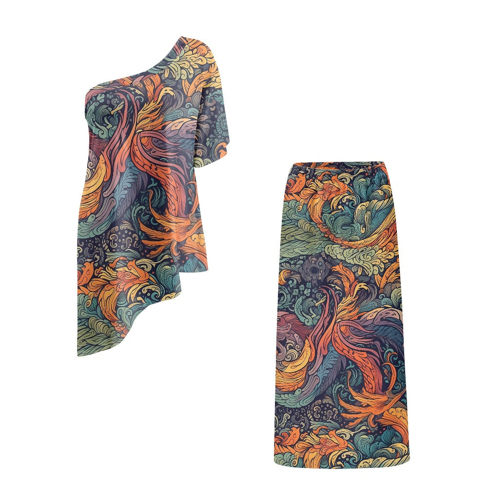 Elegant Off-Shoulder Two-Piece Dress for Women