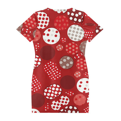 Women's Round Neck Short Sleeve Midi Skirt