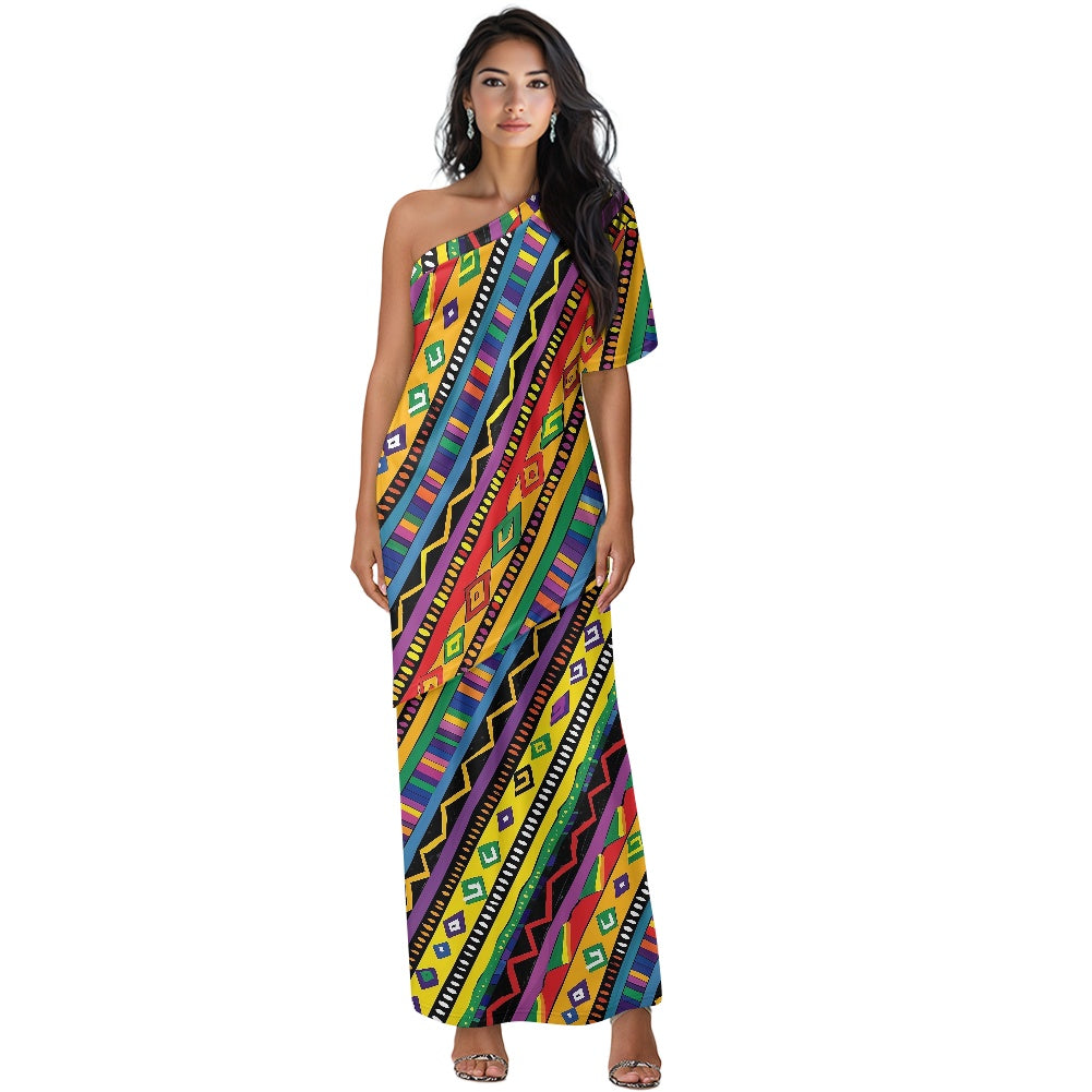 Elegant Off-Shoulder Two-Piece Dress for Women white