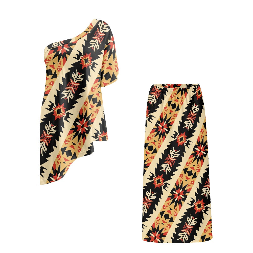 Elegant Off-Shoulder Two-Piece Dress for Women