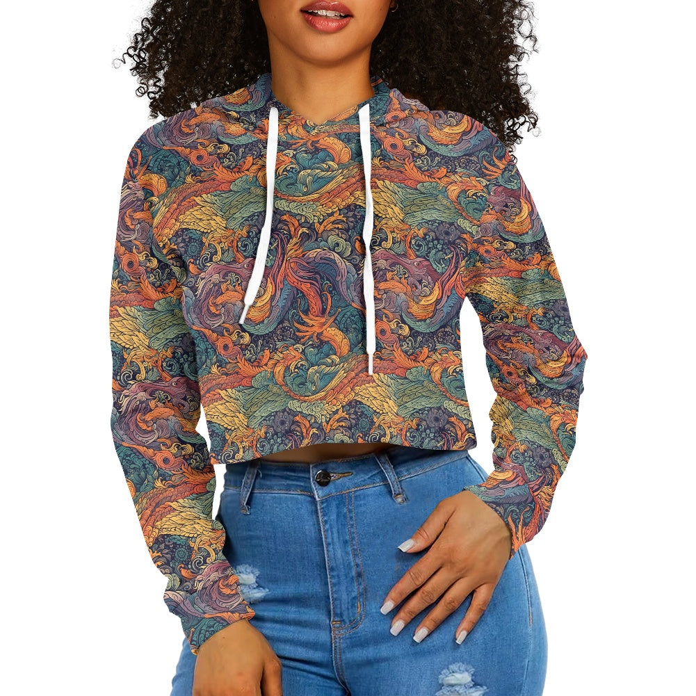 Women's midriff-baring sweatshirt - Chinese