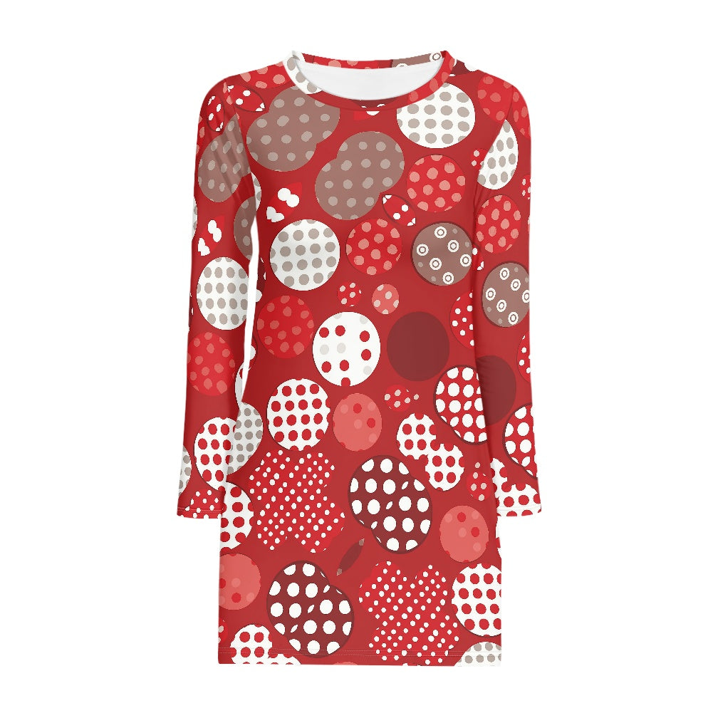 Long-sleeved slim dress white